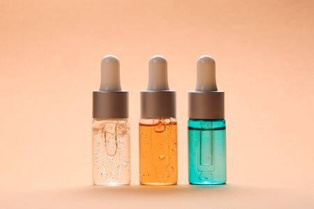 Modern apothecary concept. Herbs, collagen and essential oils in still life compositionsの写真素材