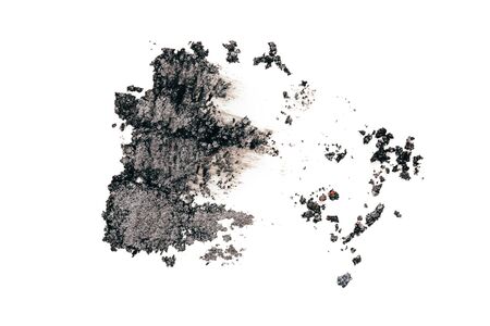 Gray eye shadows with shimmer. Cosmetics concept. Isolated on white background.の写真素材