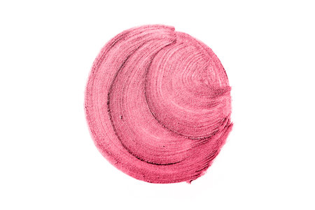 Beautiful textured red strokes isolated on white background. Demonstrating Viva Magenta - trendy color of the year 2023の写真素材