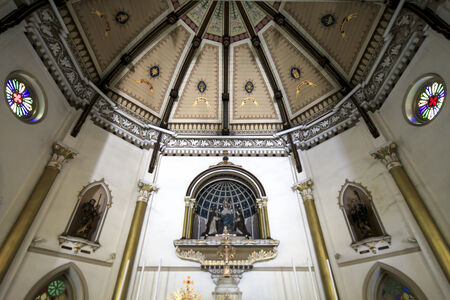 Holy Rosary Church, Bangkok, Thailand - Mar 9, 2014   Holy Rosary Church also called Kalawar Church Built by Portugese missionaries in 1786 on land grantet by King Rama I のeditorial素材
