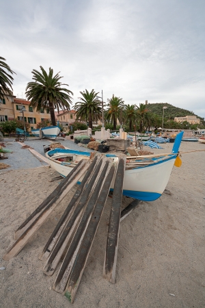 A boat ready to go to fishingの写真素材