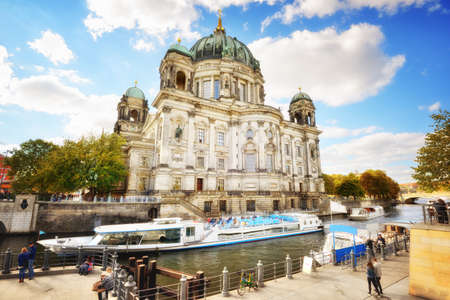 Berlin Cathedral, Berliner Dom, on the Spree River, Germany.のeditorial素材
