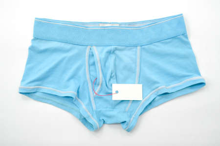 men underwear and price tag , isolated on white background