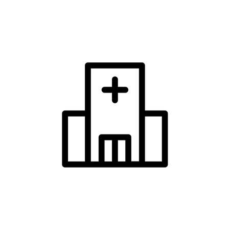 hospital building outline icon on transparent backgroundのイラスト素材