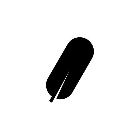 oblong maple leaf flat icon on transparent backgroundのイラスト素材