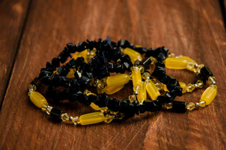 Jewelry for women's beauty. wooden board.の写真素材