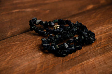 Jewelry for women's beauty. wooden board.の写真素材