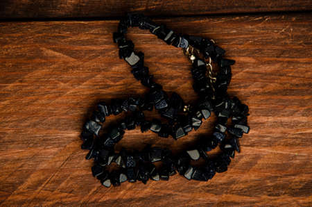 Jewelry for women's beauty. wooden board.の写真素材