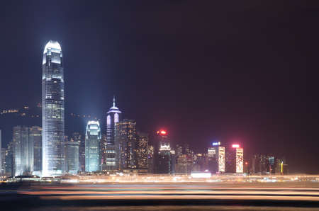 Hong Kong night scene. City landscape.