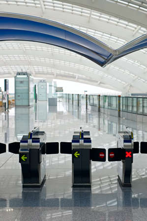 Subway gate in contemporary airport.