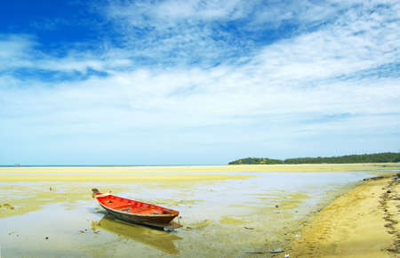 Tide on tropical sand beach.の写真素材