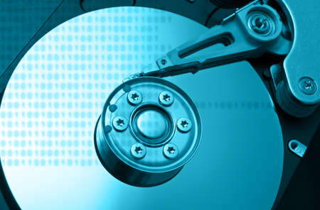 Computer hard disk technology concept.