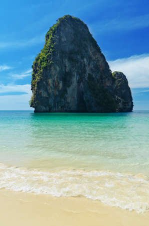 Tropical sea landscape. Thailand, Krabi, Railay beach.の写真素材