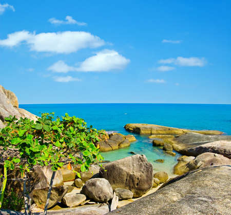 Beautiful tropical coast with rocks.の写真素材
