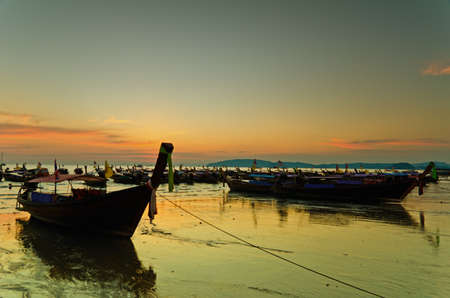 Sea sunset in low tide.の写真素材