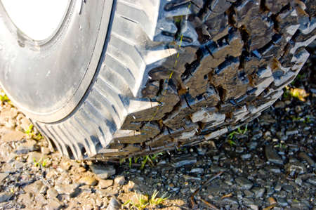 new tire in the mud