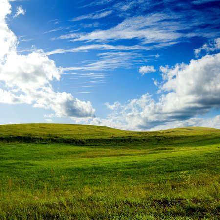summer beautiful landscape with clouds の写真素材