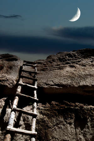 stairway to heaven in moonlightの写真素材