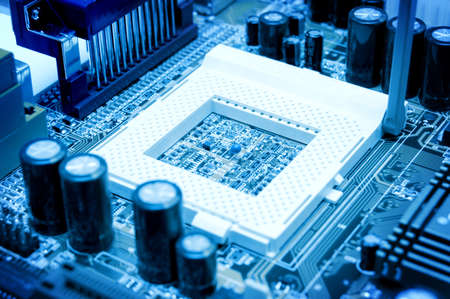 blue circuit board. high technolgy abstractの写真素材