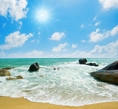 Beautiful tropical seascape with rocks.の写真素材