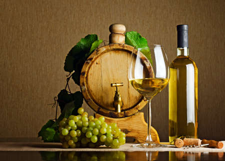 White wine on the table.の写真素材