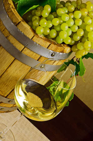 White wine on the table.の写真素材