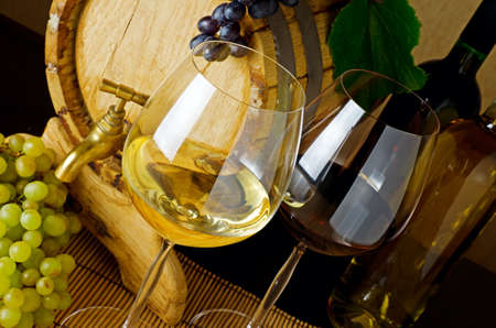 Wine stillife on the table.