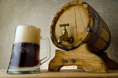 Dark beer on the table.の写真素材