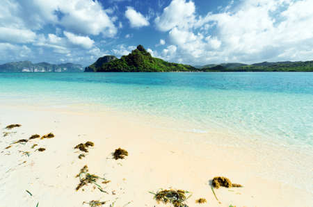Beautiful tropical seascape. Sky and sea.の写真素材