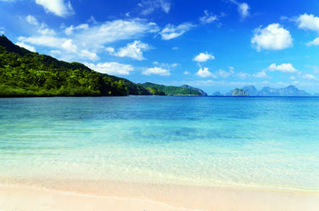 Beautiful tropical seascape. Sky and sea.の写真素材