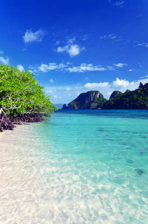 Beautiful tropical seascape. Sky and sea.の写真素材