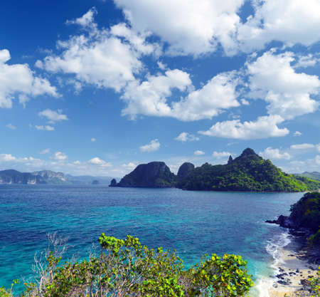 Beautiful tropical seascape. Sky and sea.の写真素材