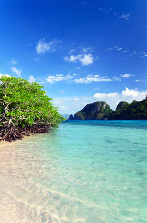 Beautiful tropical seascape. Sky and sea.の写真素材