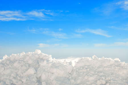 Frozen winter. Snow and sky.の写真素材
