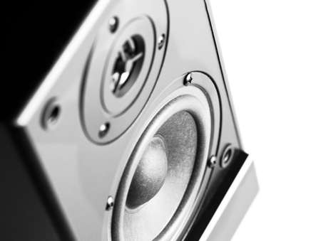 Black sound speaker on white background.の写真素材