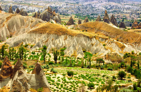 Magnificent rock landscape. Cappadocia, Turkey.の写真素材