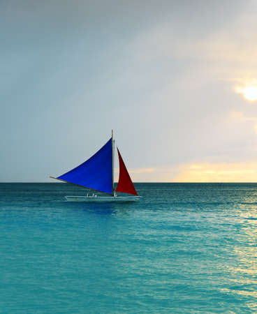 Tropical beach. Sky and sea.の写真素材