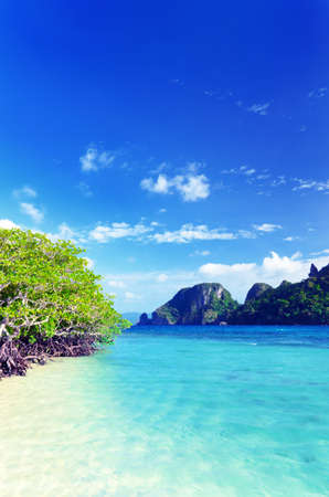 Beautiful tropical seascape. Sky and sea.の写真素材