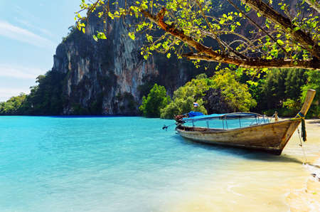 Tropical landscape. Railay Beach. Thailand.の写真素材