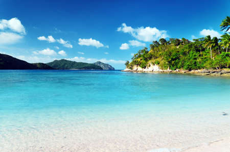Beautiful tropical seascape. Sky and sea.の写真素材