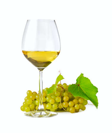 White wine on white background.の写真素材