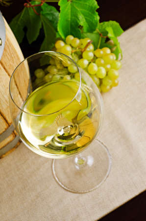 White wine on the table.の写真素材