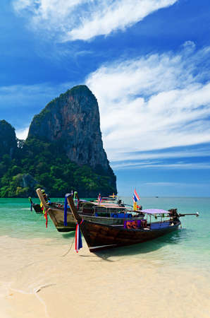 Tropical landscape. Railay Beach. Thailand.の写真素材