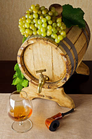 Glass of brandy on the table.の写真素材