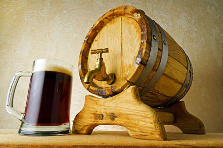 Dark beer on the table.の写真素材