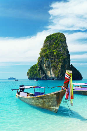 Clear water and blue sky. KrabipProvince, Thailand.の写真素材