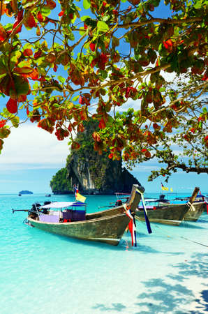 Clear water and blue sky. KrabipProvince, Thailand.の写真素材
