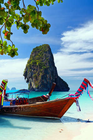 Clear water and blue sky. KrabipProvince, Thailand.の写真素材