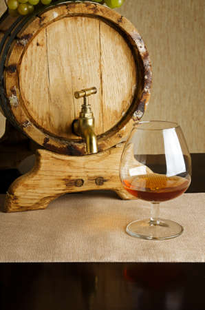Glass of brandy on the table.の写真素材