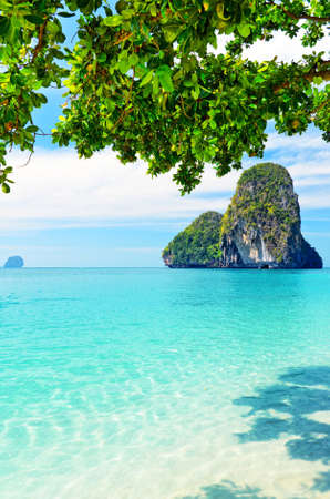 Clear water and blue sky. Krabi province, Thailand.の写真素材